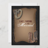 カウボーイ·ウェスタン·カントリー結婚式のリハーサルディナー 招待状 (裏面)