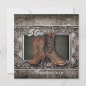 カウボーイ・ウェスタン・カントリー風 50周年結婚記念日 招待状 (正面)