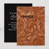 カウボーイ・ウェスタン・カントリー・パターン・ツールド・レザー 招待状 (正面/裏面)