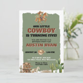 カウボーイ・ウェスタン・テーマの誕生日 招待状 (スタンド正面)