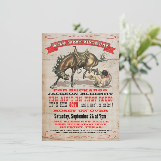 カウボーイ・ウェスタン・バースデー・パーティーの招待状 招待状 (スタンド正面)