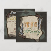 カウボーイ・ウェスタン・ランチ・コーラル・パーティー 招待状 (正面/裏面)