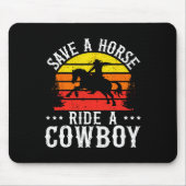 カウボーイ・ウェスタン・ロデオ・ホルセックRに乗って馬を救う マウスパッド (正面)