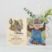 カウボーイ ウェスタン ロデオ ワイルド ウェスト フォト 誕生日 招待状 (スタンド正面)