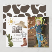 カウボーイ ウェスタン ワイルド ウェスト 子供 フォト 誕生日 招待状 (正面/裏面)