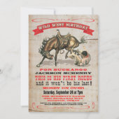 カウボーイ・ウェスタン 1歳誕生日パーティー招待状 招待状 (正面)