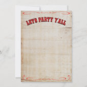 カウボーイ・ウェスタン 1歳誕生日パーティー招待状 招待状 (裏面)