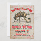 カウボーイ・ウェスタン 1歳誕生日パーティー招待状 招待状 (正面)