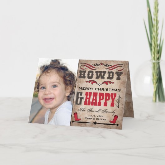 カウボーイ&ウエスタンクリスマスホリデーフォトカード シーズンカード (正面)