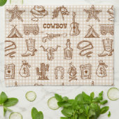 カウボーイ ウエスタン キッチンタオル (折り畳み)