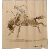 カウボーイ・オン・バッキング・ホース、エドワード・ボーリン シャワーカーテン (正面)