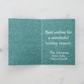 カウボーイ・カウガール ローピング オン ブルー ホリデー カード (内部)