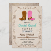カウボーイ・カウガール　性別発表の招待状 招待状 (正面/裏面)