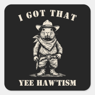 カウボーイ カピバラ YEE HAW TISM 自閉症 スクエアシール