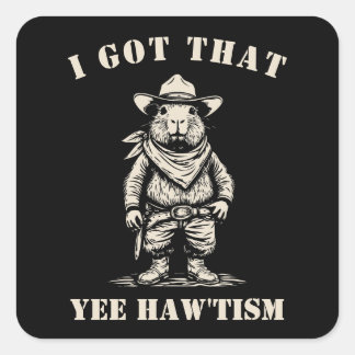 カウボーイ カピバラ YEE HAW TISM 自閉症 スクエアシール