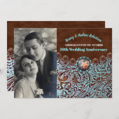 カウボーイ カントリー ウェスタン 50周年 結婚記念日 招待状 (正面/裏面)