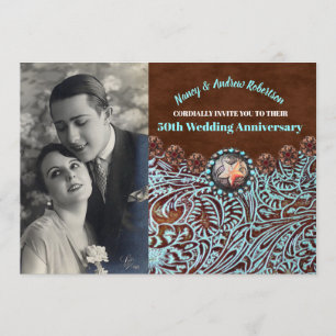 カウボーイ カントリー ウエスタン 50周年 結婚記念日 招待状