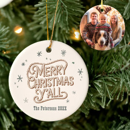 カウボーイ クリスマス ウエスタン メリークリスマス セラミックオーナメント