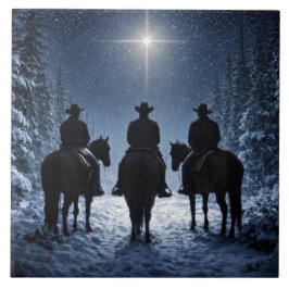 カウボーイ クリスマス ノーススター アート タイル