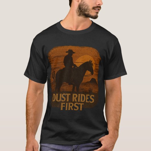 カウボーイ グラフィック Tシャツ - ウェスタンライダーデザイン (正面)