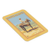 カウボーイ(サイドビュー)サウスダコタ マグネット (右側)