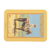 カウボーイ（サイドビュー）ワイオミング マグネット (横)