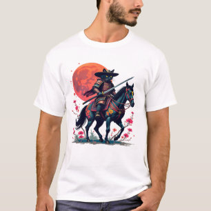 カウボーイ サムライ 黒猫 馬 桜 ユニーク ギフト Tシャツ