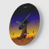 カウボーイ·サンセット ラージ壁時計 (傾斜)