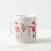 カウボーイ サンタクロース クリスマス 名前変更可能 コーヒーマグカップ (正面左)