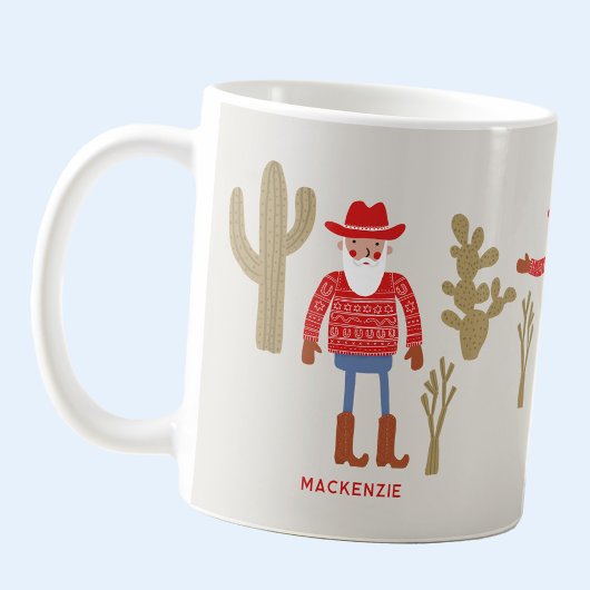 カウボーイ サンタクロース クリスマス 名前変更可能 コーヒーマグカップ