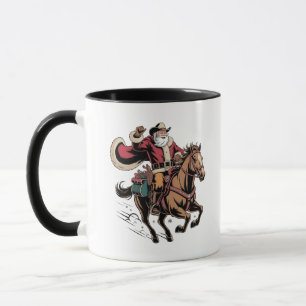 カウボーイ サンタクロース 馬に乗る クリスマス マグカップ