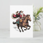 カウボーイ サンタクロース 馬に乗る クリスマス 案内状 (スタンド正面)
