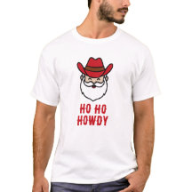 カウボーイ サンタ 面白いグラフィックTシャツ