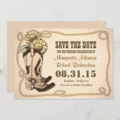 カウボーイ·シューズ·カントリーは、デート·カードを保存する セーブザデート (正面/裏面)