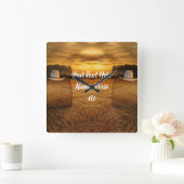 カウボーイ スクエア壁時計 (ホーム)