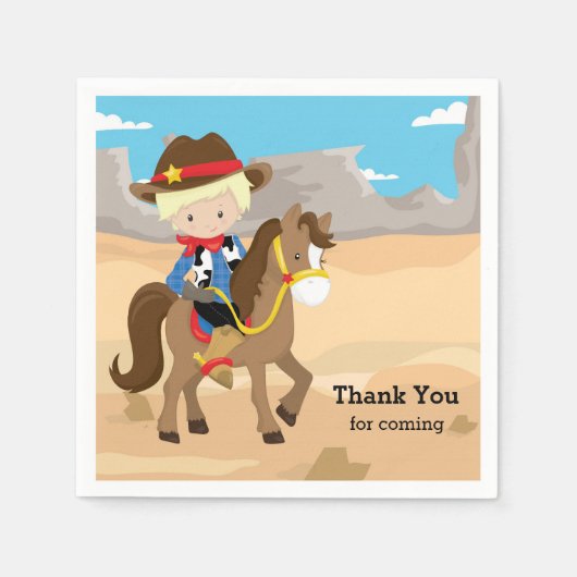 カウボーイ スタンダードカクテルナプキン (正面)