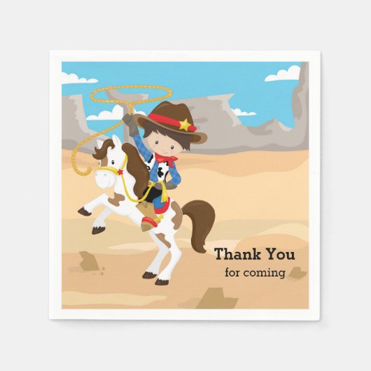 カウボーイ スタンダードカクテルナプキン (正面)