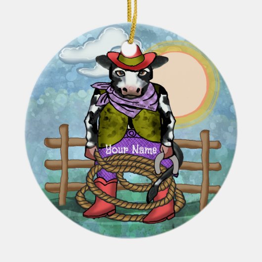 カウボーイ セラミックオーナメント (正面)