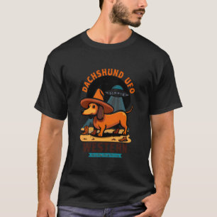 カウボーイ ダックスフンド UFO 面白い 西部劇 エイリアン 犬 Tシャツ