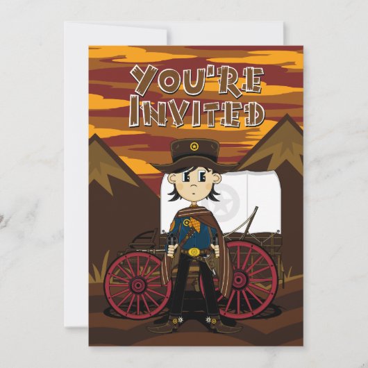 カウボーイ&チャックワゴンパーティー招待状 招待状 (正面)