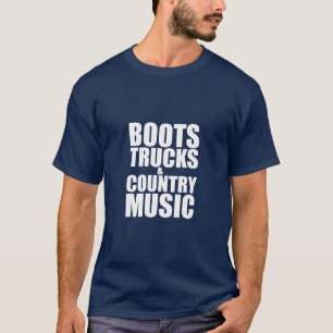 カウボーイ・デニム・ブーツ・トラックズカントリー・ミュージック Tシャツ