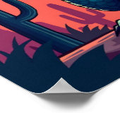 カウボーイ・ドラゴンの対決 – アおもしろいートポップ・アートの・ファンタジー ポスター (角)