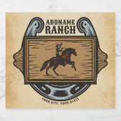 カウボーイ・ネーム追加 ウエスタン家族 馬牧場 ビールラベル (シングルラベル)