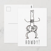カウボーイ ハウディ カートゥーン ドローイング 落書き ポストカード (正面/裏面)