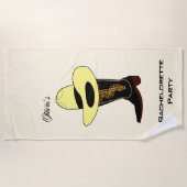 カウボーイ ハットとブーツの独身最後の夜 ビーチタオル (正面)