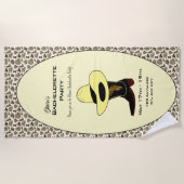 カウボーイ ハット シューズ パターン ブライズ パーティー ビーチタオル (正面)