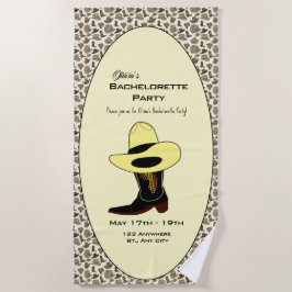 カウボーイ ハット シューズ パターン ブライズ パーティー ビーチタオル