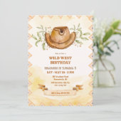 カウボーイ ハット 誕生日招待状 招待状 (スタンド正面)