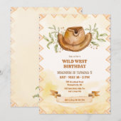 カウボーイ ハット 誕生日招待状 招待状 (正面/裏面)