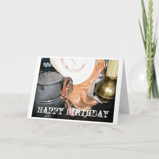カウボーイ、ハッピーバースデー カード (正面)